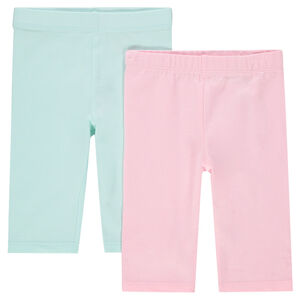 Juego de 2 leggings cortos lisos 