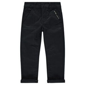 Pantalón recto liso con bolsillos con cremallera 
