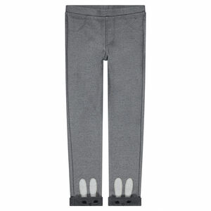 Jeggings jaspeados con orejas de borreguillo y dobladillo bordado 