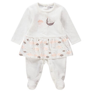 Dors-bien en velours avec volant imprimé 