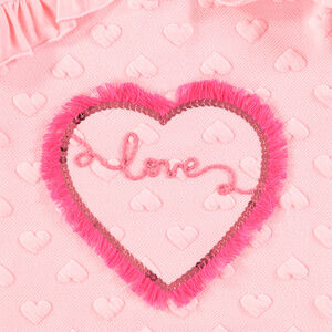 Sudadera de felpa con corazones de jacquard y dibujos de lentejuelas  Main Sudadera de felpa con corazones de jacquard y dibujos de lentejuelas