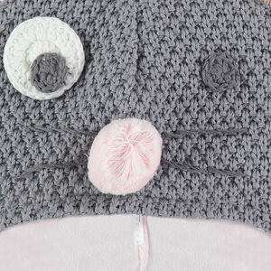 Gorro peruano de punto con forro de jersey y detalles de relieve 