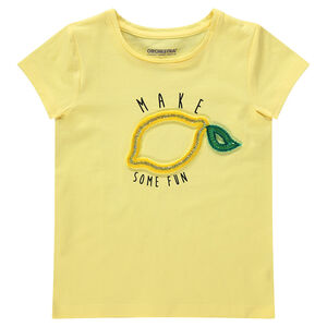Camiseta de manga corta de punto con dibujo de fantasía de relieve  Main Camiseta de manga corta de punto con dibujo de fantasía de relieve