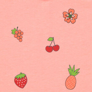 Top sin mangas con estampados frutales y florales 