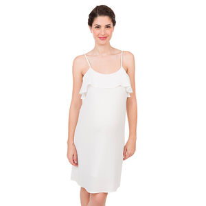Vestido de embarazo con volantes y tirantes de fantasía 