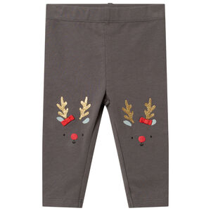 Legging en coton print élans pailletés esprit Noël 