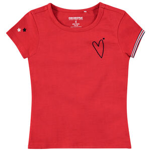 Camiseta de punto rojo con corazón y estrellas  Main Camiseta de punto rojo con corazón y estrellas