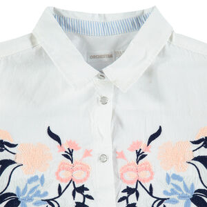 Júnior - Camisa de manga larga de algodón con flores bordadas  Main Júnior - Camisa de manga larga de algodón con flores bordadas