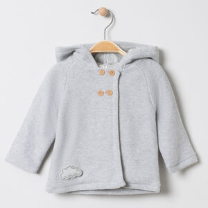 Gilet en tricot à capuche en coton bio doublé jersey 