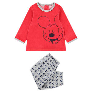 Pijama de terciopelo con estampado de Mickey ©Disney y pantalón all-over 