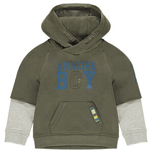 Sudadera de felpa con efecto 2 en 1 con capucha  