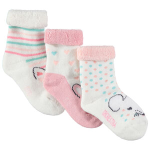 Juego de 3 pares de calcetines de rizo con dibujos de jacquard 