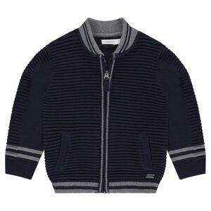 Chaqueta de punto de fantasía con cremallera. 