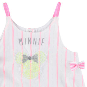 Mono corto con rayas y estampado de Minnie ©Disney 