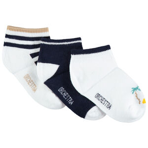 Lot de 3 paires de chaussettes assorties unies/ rayées 