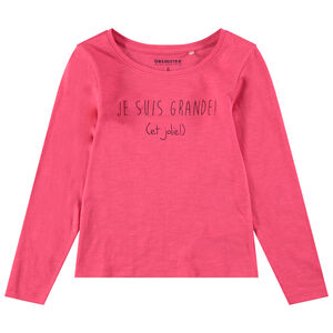 Camiseta de punto de manga larga con mensaje estampado  Main Camiseta de punto de manga larga con mensaje estampado