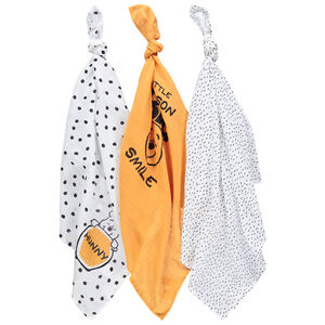 Lot de 3 langes en gaze de coton bio motif Winnie Disney  Main Lot de 3 langes en gaze de coton bio motif Winnie Disney
