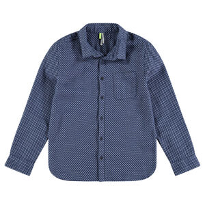 Júnior - Camisa de manga larga y pequeño dibujo estampado y bolsillo 