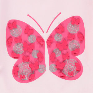 Camiseta de manga larga lisa estampada mariposa  