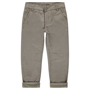 Pantalón de sarga lisa con forro de micropolar 