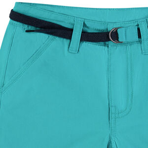 Bermudas de algodón lisas con cinturón ajustable 