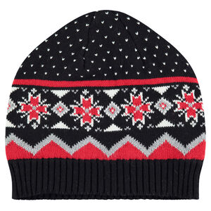 Gorro de punto con forro de borreguito y dibujo de jácquard vintage 