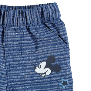 Bermudas de rayas de jacquard con estampado de Mickey ©Disney 