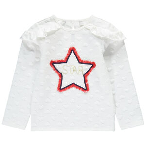 Sudadera de felpa de jacquard con dibujo y lentejuelas con flecos  Main Sudadera de felpa de jacquard con dibujo y lentejuelas con flecos