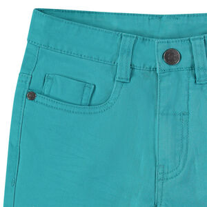 Pantalón con bolsillos liso con efecto desgastado y arrugado 