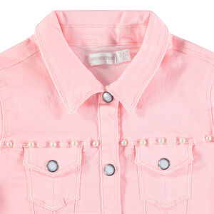 Júnior - Chaqueta vaquera rosa con perlas de fantasía  Main Júnior - Chaqueta vaquera rosa con perlas de fantasía
