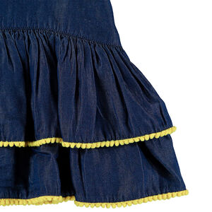 Vestido tipo pichi con volantes de cambray con galones con pompones  Main Vestido tipo pichi con volantes de cambray con galones con pompones