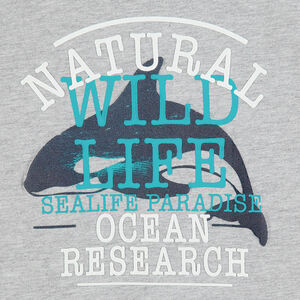 Camiseta de manga corta de punto y estampado de fantasía 