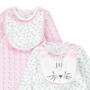 Juego de 2 pijamas de terciopelo con babero desmontable  