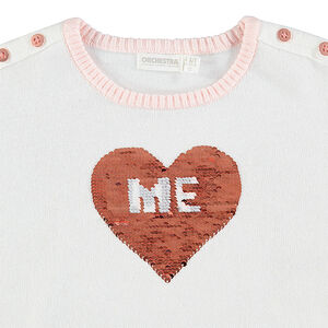 Jersey de punto con corazones de lentejuelas mágicas  Main Jersey de punto con corazones de lentejuelas mágicas