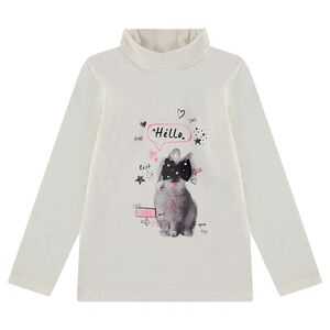 Camiseta interior de punto con estampado de fantasía y cuello vuelto 