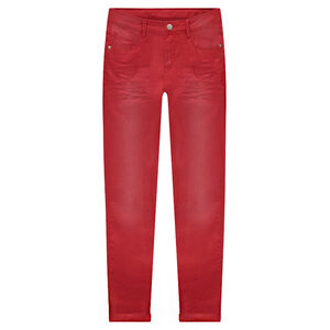 Júnior - Pantalón de sarga de corte slim con efecto desgastado y arrugado.  Main Júnior - Pantalón de sarga de corte slim con efecto desgastado y arrugado.