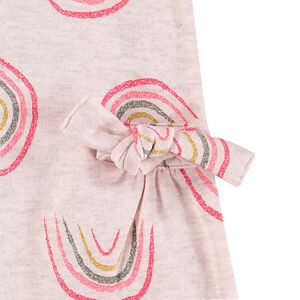 Vestido de manga corta de punto con arcoíris estampados all over 