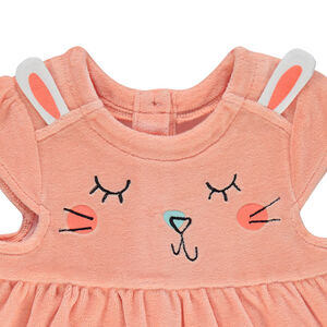 Conjunto de 3 piezas de camiseta con estampado, vestido de terciopelo y legging 