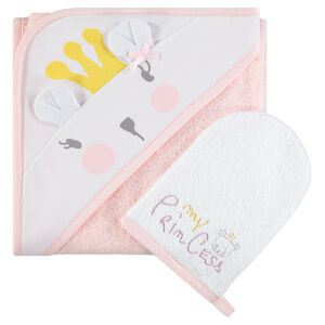 Set de capa y guante de baño con estampado de koala para niña 