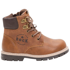 Bottillons en simili cuir choco avec lacets et zip du 24 au 29  