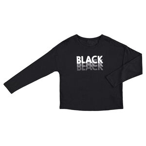 Júnior - Camiseta de punto de manga larga con mensaje estampado   Main Júnior - Camiseta de punto de manga larga con mensaje estampado
