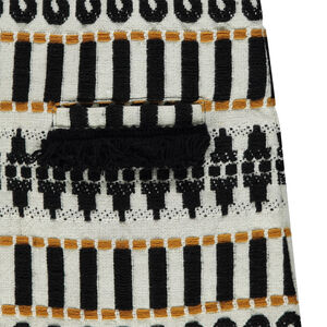 Vestido de manga corta con dibujos étnicos de jacquard y flecos  Main Vestido de manga corta con dibujos étnicos de jacquard y flecos