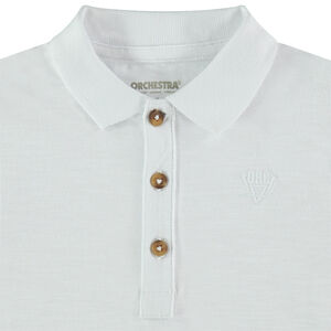 Polo de manga larga de punto slub con logo estampado 