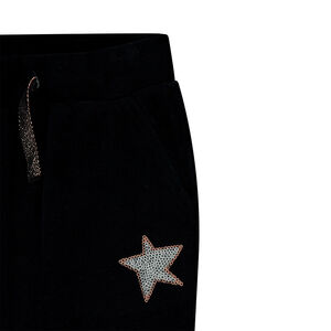 Pantalón de chándal de terciopelo con estrella de lentejuelas 