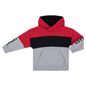 Sudadera con capucha de efecto 2 en 1 e inscripciones estampadas 