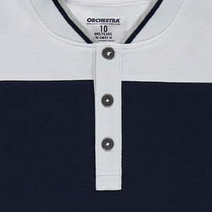 Júnior - Polo de manga larga de punto con cuello de estilo teddy 
