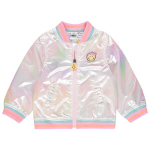 chaqueta iplateada de rayas y applique Smiley 