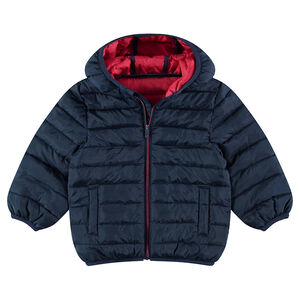 Anorak light*, impermeable y acolchado con capucha y bolsa de almacenamiento estampada 