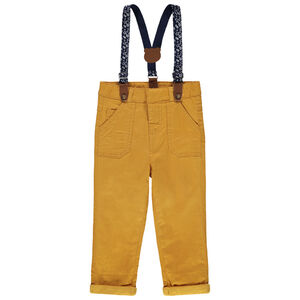 Pantalon en coton à bretelles amovibles 