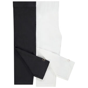 Pack de 2 leggings cortos unis con logo estampado niña 